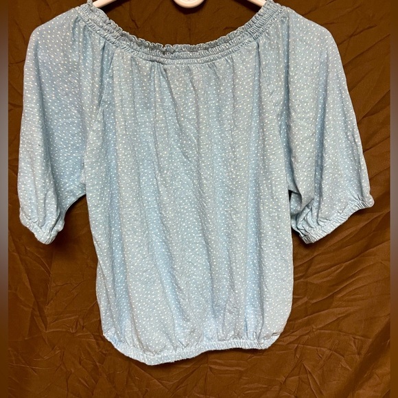 💄2 for 15$💄LOFT Soft Crop Polka Dot Short Sleeve Blouse Size Small Women’s US - Picture 3 of 5